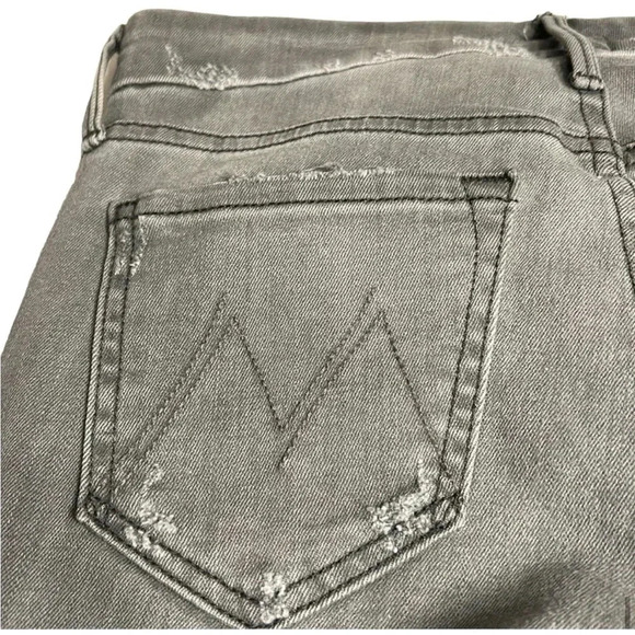 MOTHER The Looker Ankle Fray  women jeans, last chance saloon in grey, Revolve - Picture 10 of 16